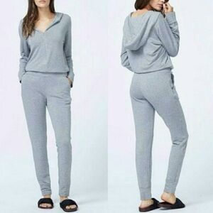 MONROW Hooded Zip Super Soft Jumpsuit